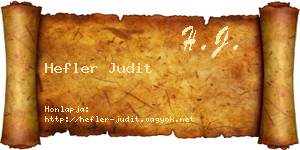 Hefler Judit névjegykártya